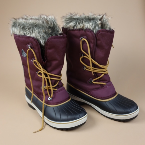 Aleader Shoes - Aleader Women's Warm Faux Fur Lined Mid Calf Winter Snow Boots - Purple